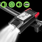 Велосипесветильник компьютер, фонарь, велосипедный гудок, USB головсветильник свет, лампа для езды 3 в 1, горсветильник свет, 6 режимов, светодиодный головсветильник свет с сигнальным гудком