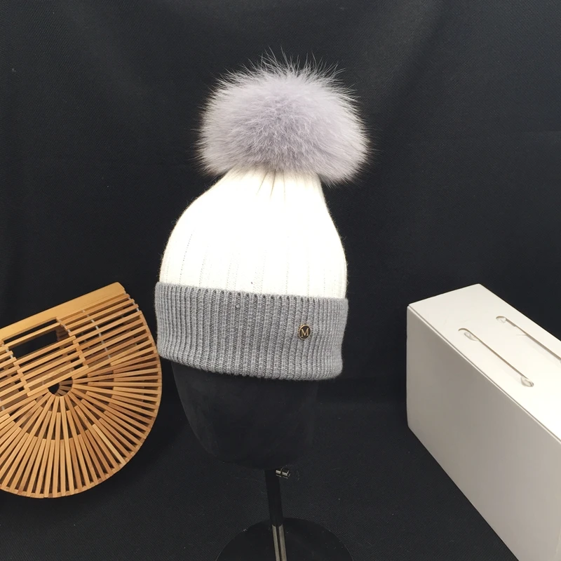 Новая зимняя шапка женская шерстяная вязаная универсальная Корейская