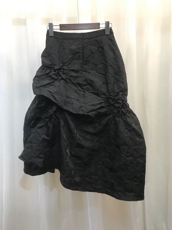 

2021 новая женская мода пикантные однотонные трапециевидной формы микро-буфами на рукавах для любого наряда Жаккардовая юбка 423