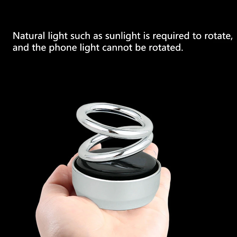 

1PCS=90Days Solar Energy Car Air Freshener Double Ring Rotating Aluminum Alloy Car Aromatherapy Decoration Car Perfume Styling