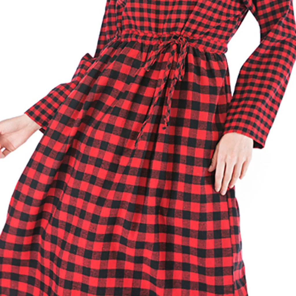 Для женщин плед Красное платье на осень с длинным рукавом для офиса круглым