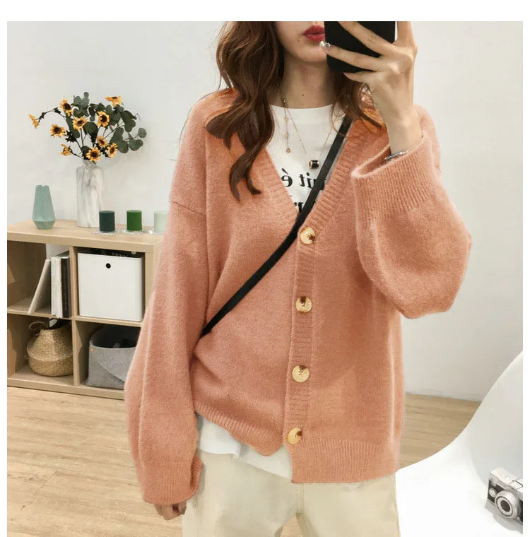 Кардиганы Свитера женские с v-образным вырезом облегающие Женские зимние вязаные