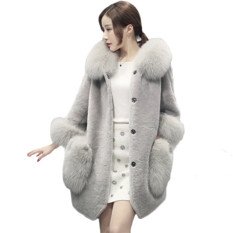 Женское однобортное пальто из искусственного меха свободная теплая зимняя