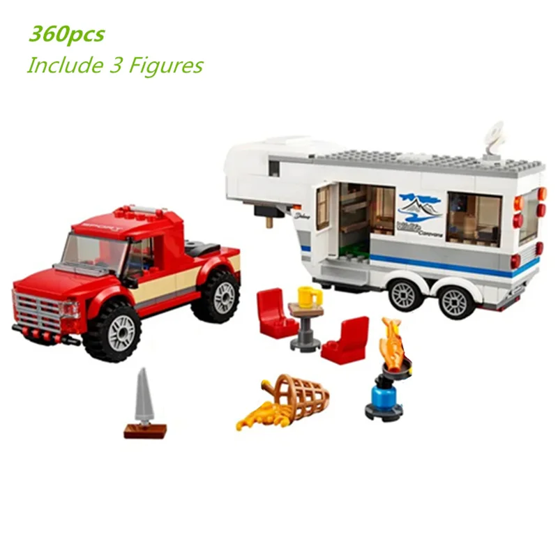 2020 новый набор строительных блоков для городских поездок пикапа и автофургона