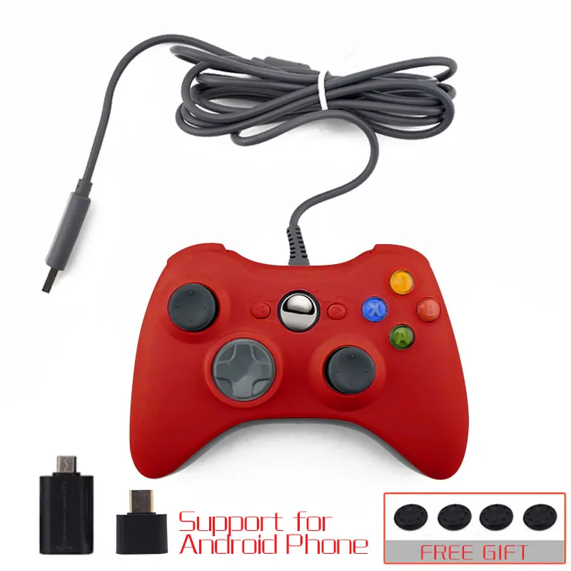 red Данных лягушка Проводной USB геймпад для Xbox 360/тонкий игровой контроллер для ПК и вибрации контроллер для Windows 7/8/10 Поддержка для паровой игры - Цвет: red