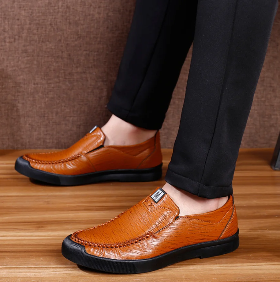 Туфли мужские кожаные деловая повседневная обувь плоская подошва кроссовки