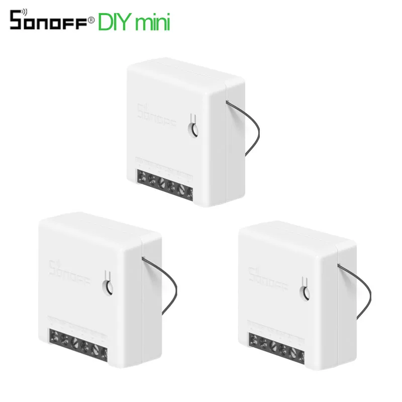 3pcs Itead Sonoff Мини DIY умный переключатель маленький корпус пульт дистанционного управления Wifi переключатель Поддержка внешнего переключателя работа с Alexa Google Home - Комплект: 3pcs