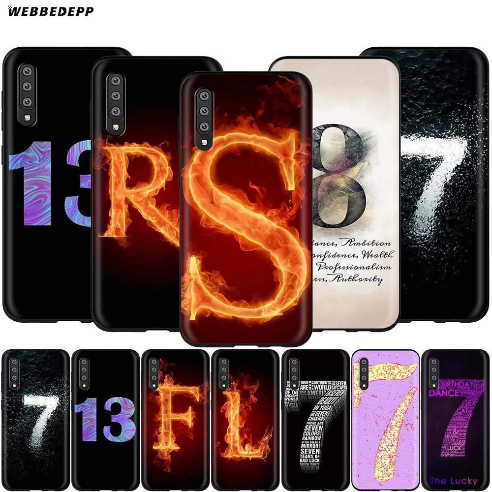 Webbedepp черный чехол с надписью счастливый номер для Samsung Galaxy S7 S8 S9 S10 Plus Edge Note 10 8 9 A10