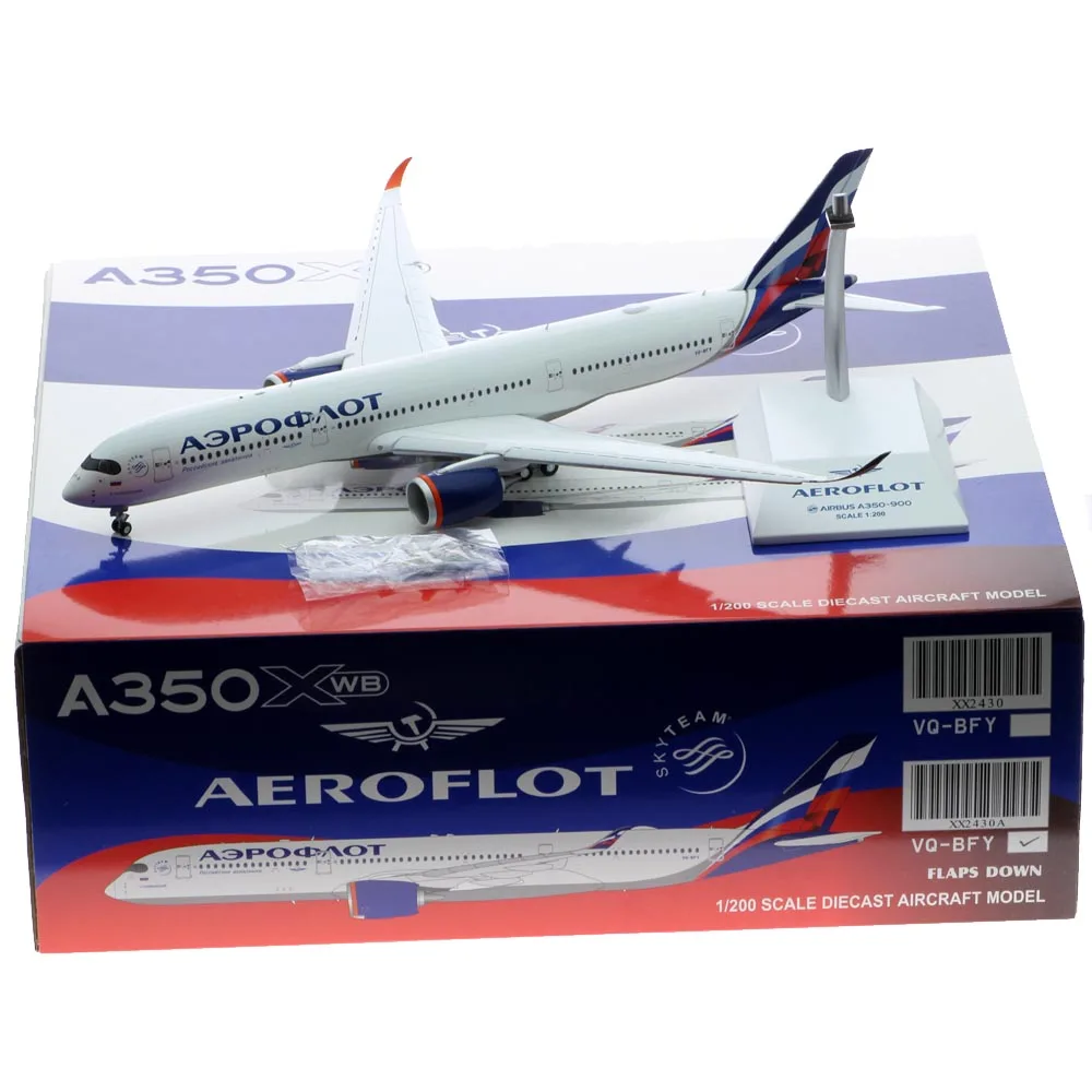 

Коллекционный самолет из сплава 1:200, модель JC Крылья XX2430A Aeroflot Airlines Skyteam A350-900, модель литая самолета