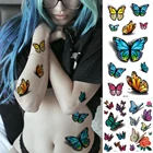 Новые женские 3D временные тату-наклейки, водонепроницаемые наклейки для тела, искусственная татуировка, художественная татуировка, узор бабочки, тату для девочек