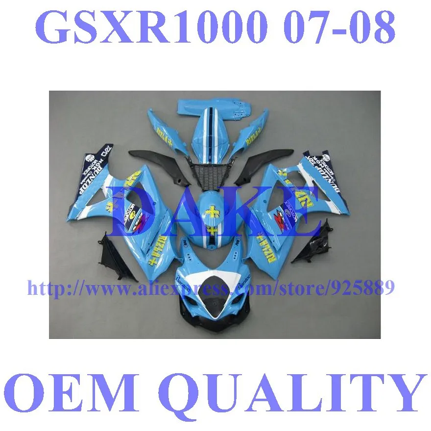 

Injection Fairing For SUZUKI GSX-R1000 K7 07 08 Blue U4364 GSX R1000 GSXR 1000 NEW K7 DAKE GSXR1000 2007 2008 Body