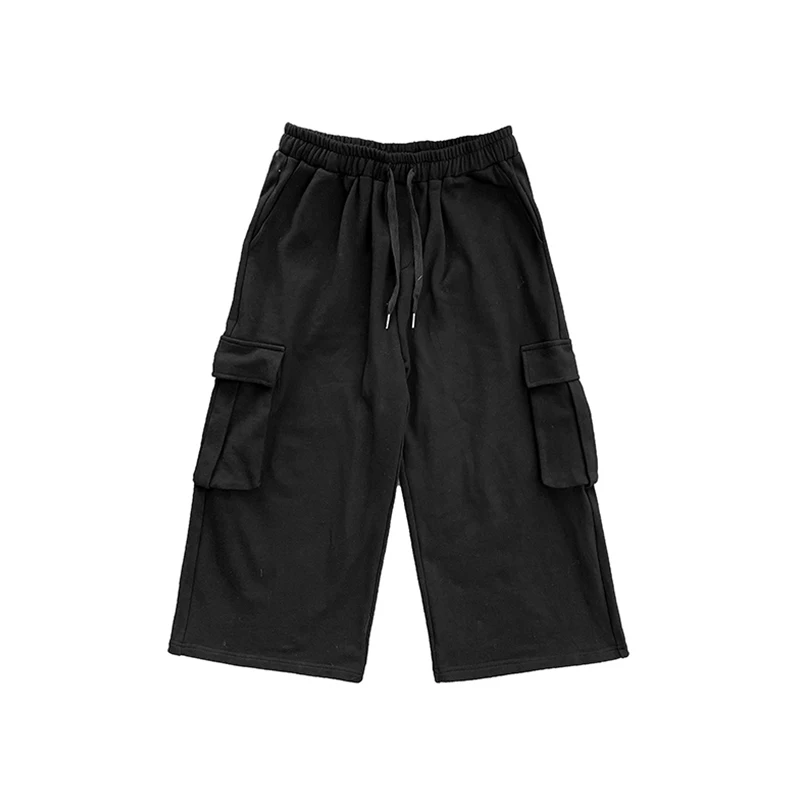 

Summer Wide-leg Pants Men's Fashion Black Gray Casual Pants Men Streetwear Loose Hip-hop Pocket Cargo Pants Mens Sweatpants