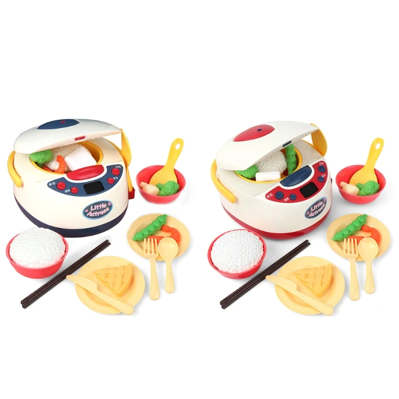 

Spray Rice Cooker Light Music Simulation Cooking Kitchen Children's Household Appliances Toy Red/Blue