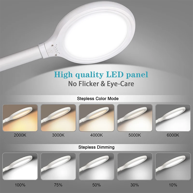 Гибкая настольная лампа светодиодный светильник на гибкой ножке 18 Вт