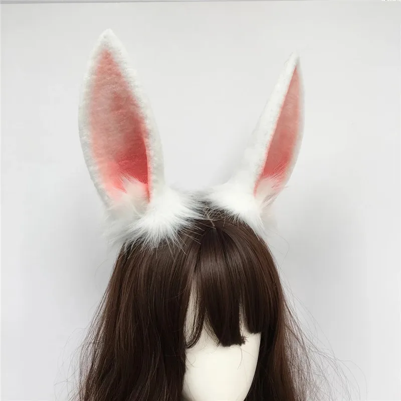 

Handmade Rabbit Ears Cute Simulation Animal Ears Lolita KC Furry Beast Ear Headband Cosplay Party Halloween Hairband Hairpin