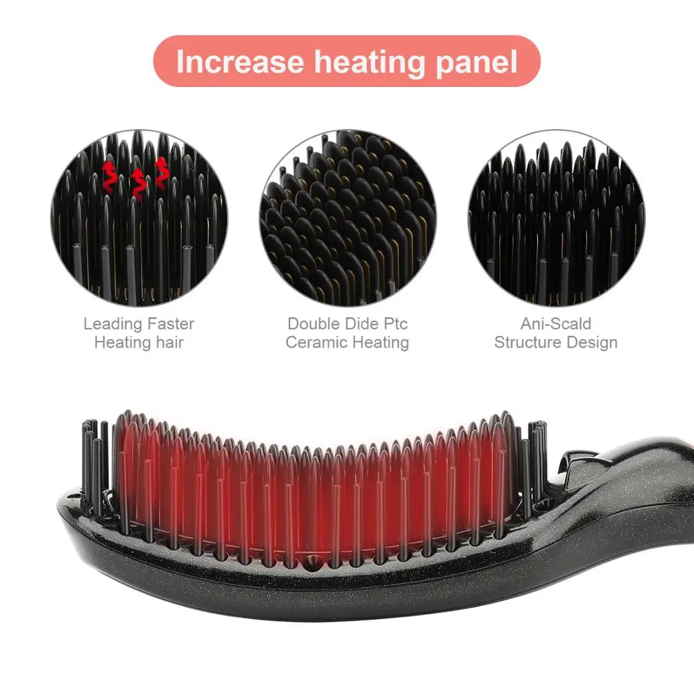 FMK выпрямитель для волос расческа инфракрасная плоская железная щетка