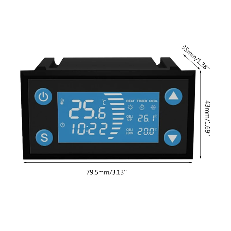 

AC 110-220V Smart Thermostat with Timer Cool Heat for Incubator Aquarium Greenhouse Temperature Controller LCD Display