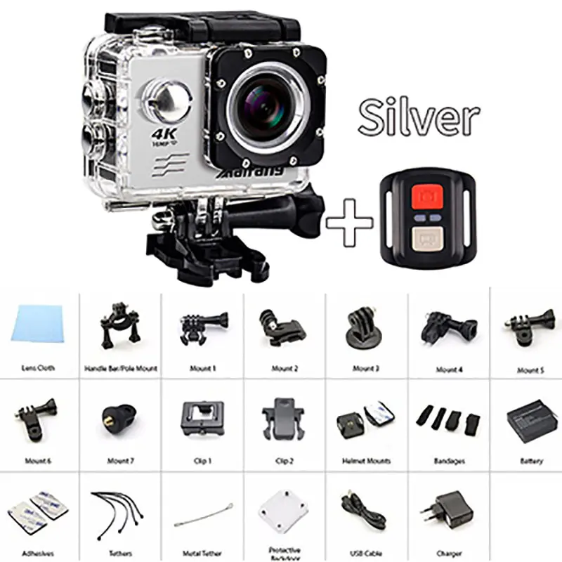 Экшн камера Ultra HD 4 K Wi Fi 16 МП 170 дюйма f60 1080P 60 кадров/с|Экшн-камеры| |