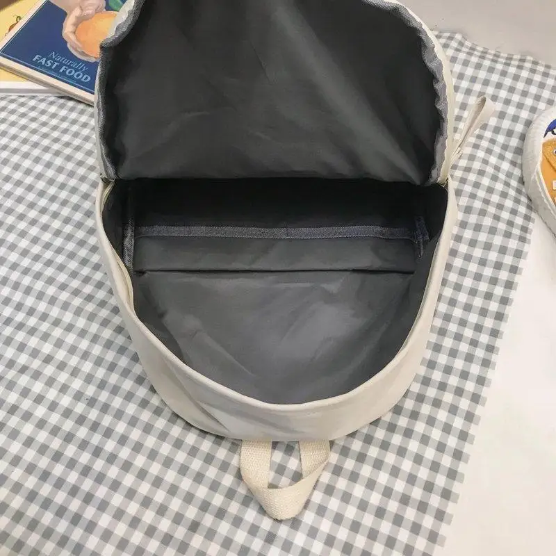 

New Trend Backpack Fashion Canvas Women Backpack New Solid Color Shoulder Bags Solid Color Teenager Girl School Bag Mochilas