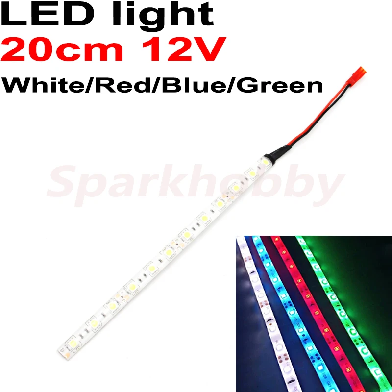 1PC 20cm 12V LED Strip Light With JST plug Connector Blue/White/Red/Green 3S LED Night Lights for RC Quadcopter DIY ACCS parts