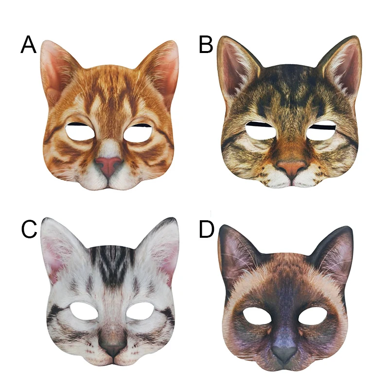 2020 Хэллоуин Карнавал реалистичный Кот 3D маска маскарад Вечерние Маски Половина