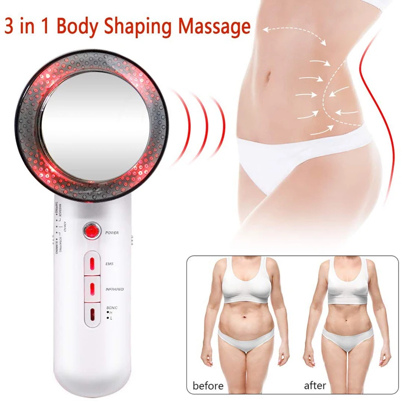 

3 in 1 EMS Slimming Infared Body Shaping Massager Arm Leg Hip Facial Skin Care Machine Vibration Sonic Fat Burning Device