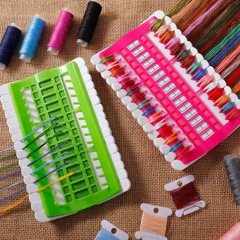 2 Pieces Floss Organizer Embroidery Kit Cross Stitch Tool 30 Positions Thread Organizers Sewing | Дом и сад