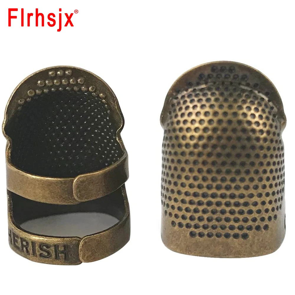 Наперсток для шитья Регулируемая Защита пальцев с кольцом металлические