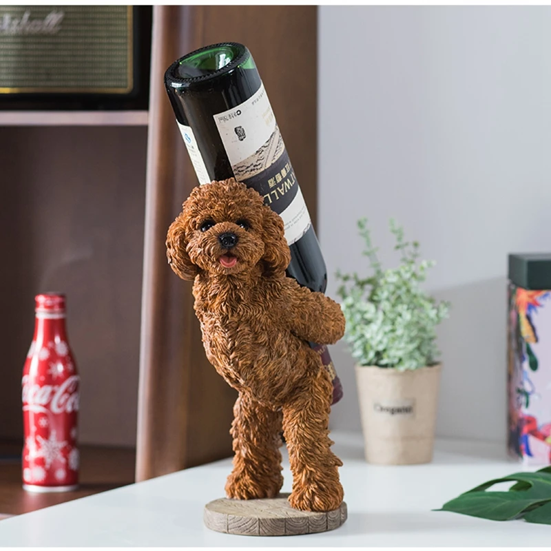 

Creative wine rack home decorations living room bar counter ornaments teddy dog storage crafts