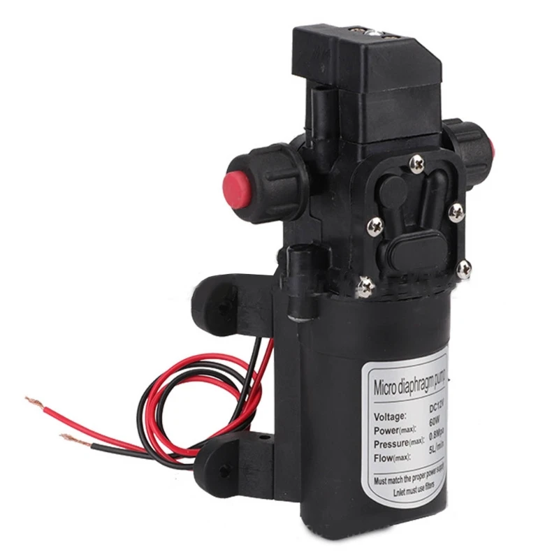 

Portable Electric Transfer Water Pump 5L/min Self-priming Diaphragm Water Pump 12V 60W Fresh Water Pressure Pump Marine