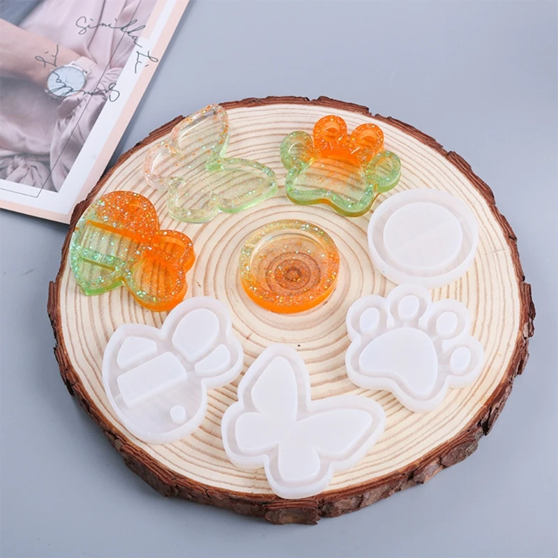 

4 Pcs/Set Shaker Quicksand Crystal Epoxy Resin Mold DIY Crafts Making Tool Jewelry Pendant Silicone Mould