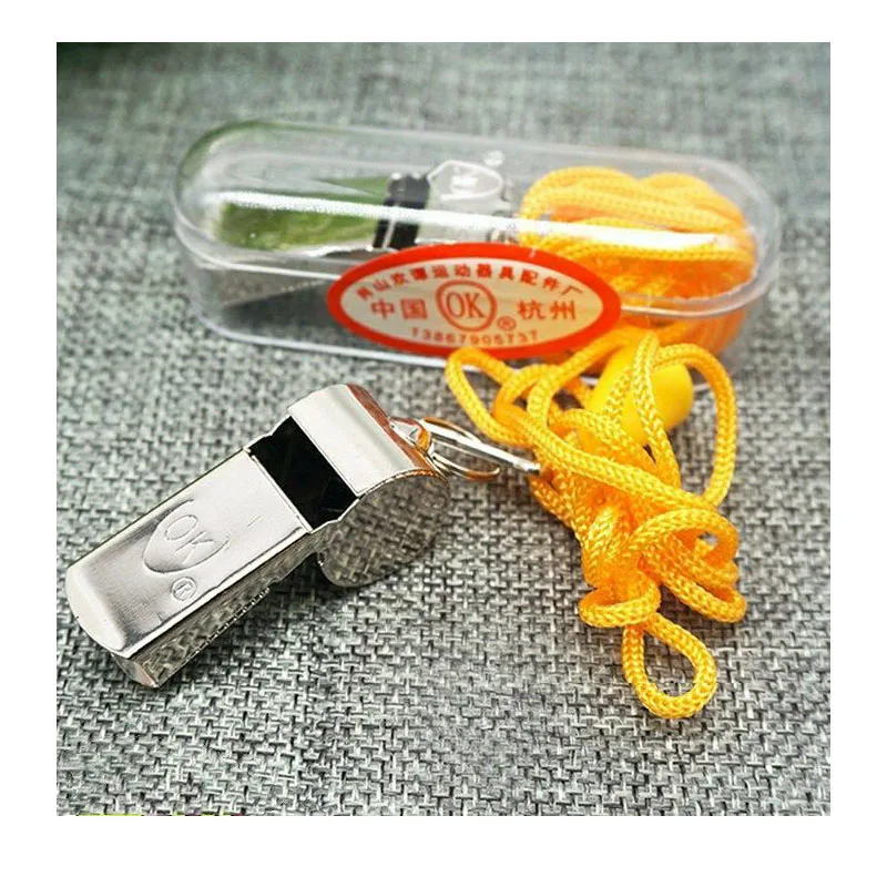 Серебряный металлический баскетбольный свисток с шейной цепочкой 10 шт. |