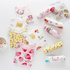 Детский пижамный комплект, домашняя одежда с мультяшными динозаврами, машинками, единорогом, комплекты одежды для маленьких мальчиков и девочек, летняя детская пижама, пижамы