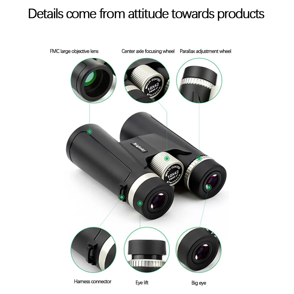 

Night Vision 12x42 HD Powerful Binoculars Non Skid Handheld High Clarity Telescope Outdoor Camping Hiking Trekking Bird Watching