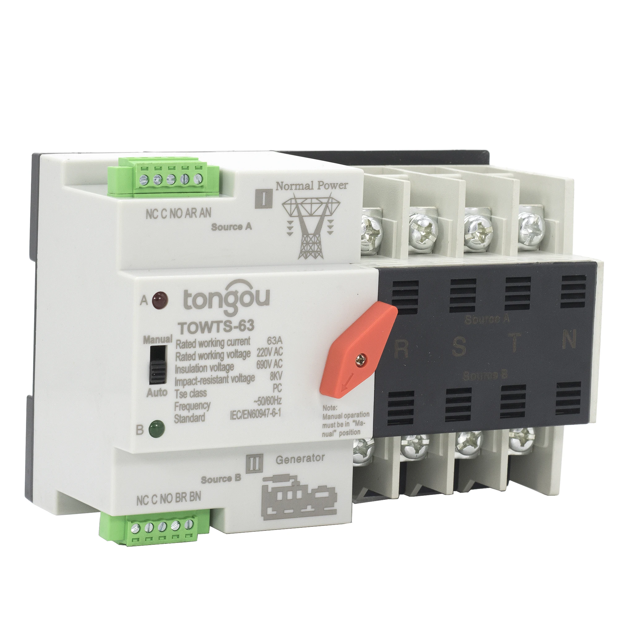 2P 3P 4P Din Rail ATS Dual Power Automatic Transfer Switch Electrical Selector Switches Uninterrupted 63A 100A Mini | Обустройство