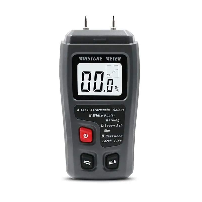 

Two Pins LCD Digital Wood Moisture Meter 0-99.9% Portable Wood Humidity Tester Accuracy 0.5%