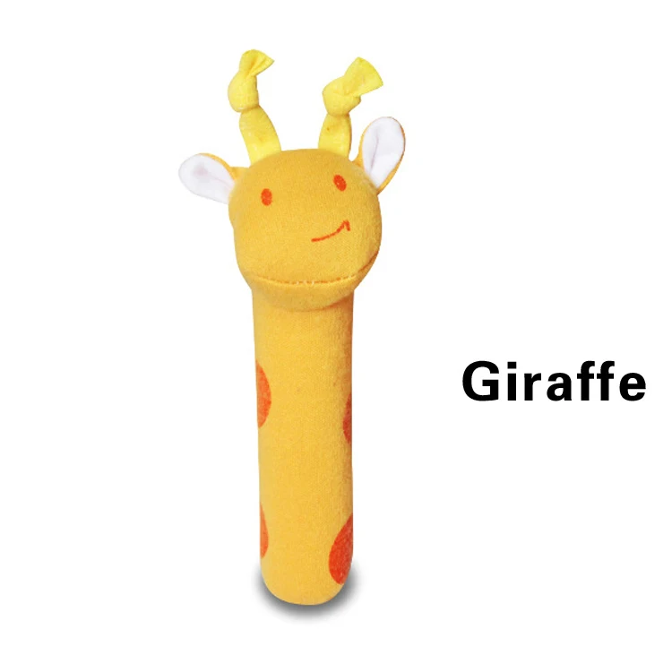 Giraffe Детская плюшевая погремушка для рук 0-12 месяцев, мультяшный Колокольчик для рук, мягкие милые моющиеся детские игрушки для новорожденных, подарок для младенцев - Цвет: Giraffe