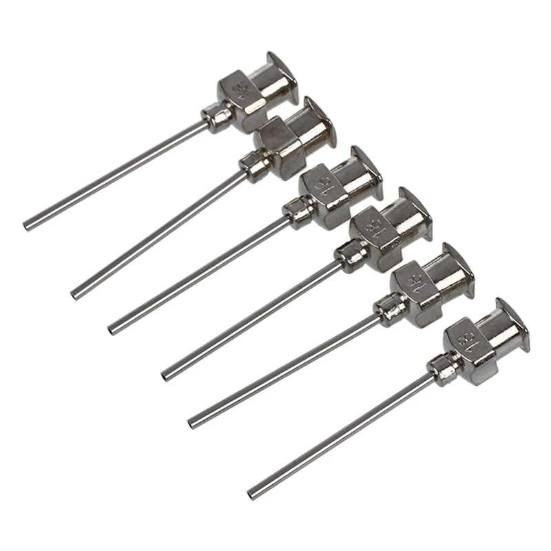 

Stainless Steel Luer Lock Dispensing Needle Tip, 18 Gauge, 0.57mm ID x 1.18mm OD, 1" Length (Pack of 6)