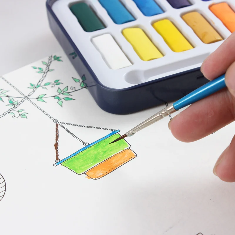 18/24 цветная однотонная портативная жестяная коробка набор красок для школьников