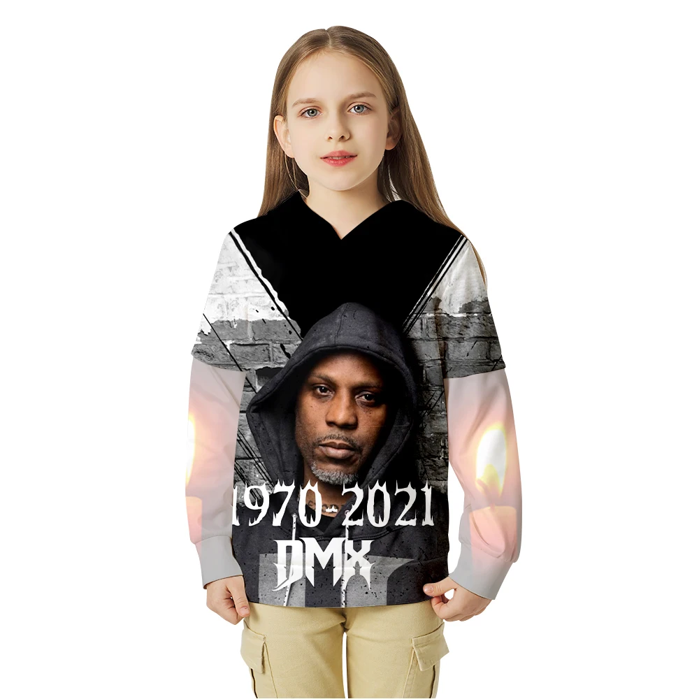

DMX Hoodie DMX Hoodies Dark Man X RIP EARL Fake Two Piece Sweatshirt Boys and Girls Hoodie It's Dark and Hell is hot