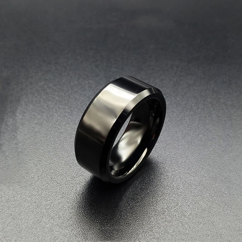 Модное кольцо из вольфрамовой стали Трендовое мужское ювелирное изделие черное