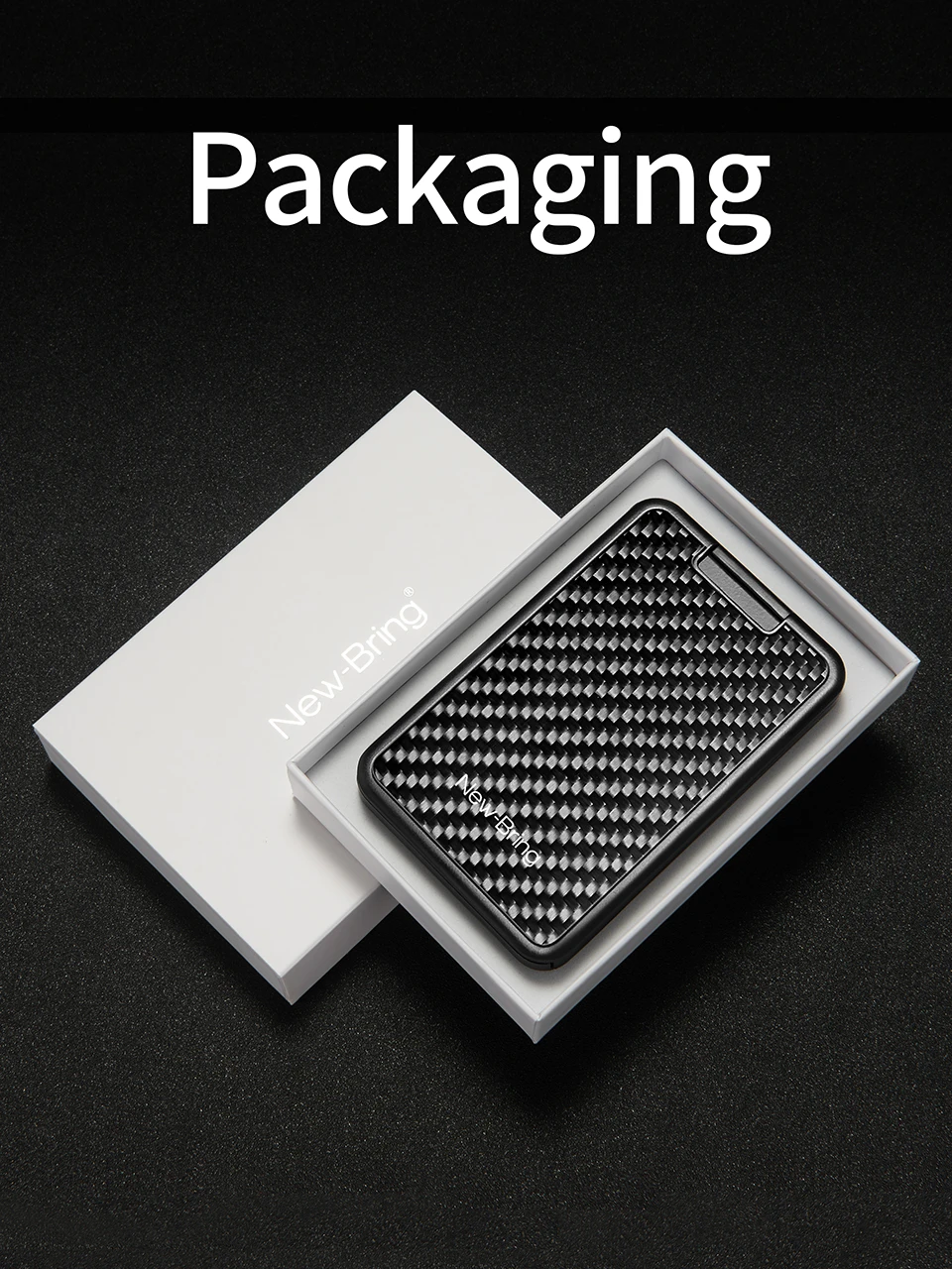 NewBring Slide Wallet RFID Блокировка углеродного волокна Кредитная ID держатель для карт для мужчин женщин мужской женский карта деньги минималистичный кошелек