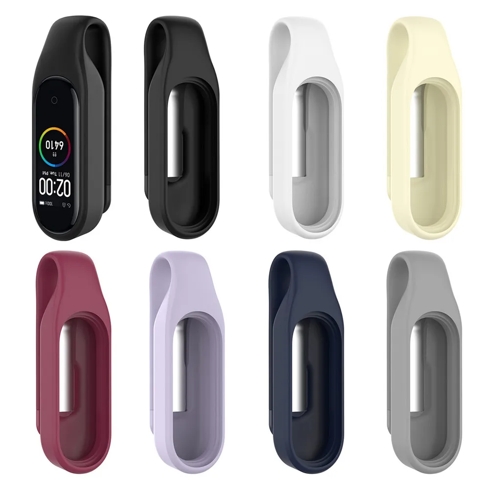 

Металлический ремешок с зажимом для смарт-часов Mi Band 3 4, портативный ремешок для часов, зажим для крепления, водонепроницаемый защитный чехо...