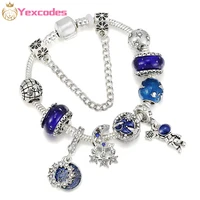yexcodes new brand bracelet jewelry silver plated snake bone chain with shiny star astronaut pendant women bracelets
