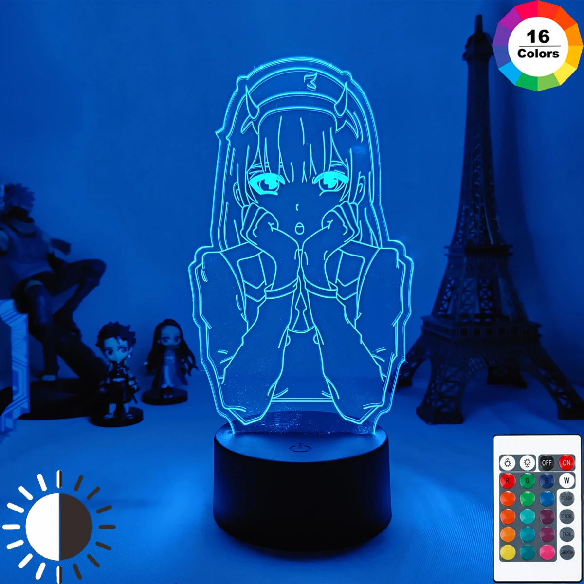 

Led Night Light Zero Two Figure Table 3d Lamp for Bed Room Decor Anime Waifu Gift Darling In The Franxx Doll Model Statue Figur