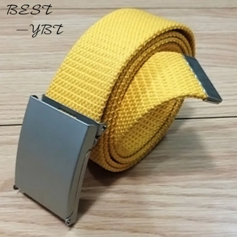 20 Colors New Candy Men Women Unisex Boys Plain Webbing Cotton Canvas Metal Buckle Belt Accessories free shipping | Аксессуары для