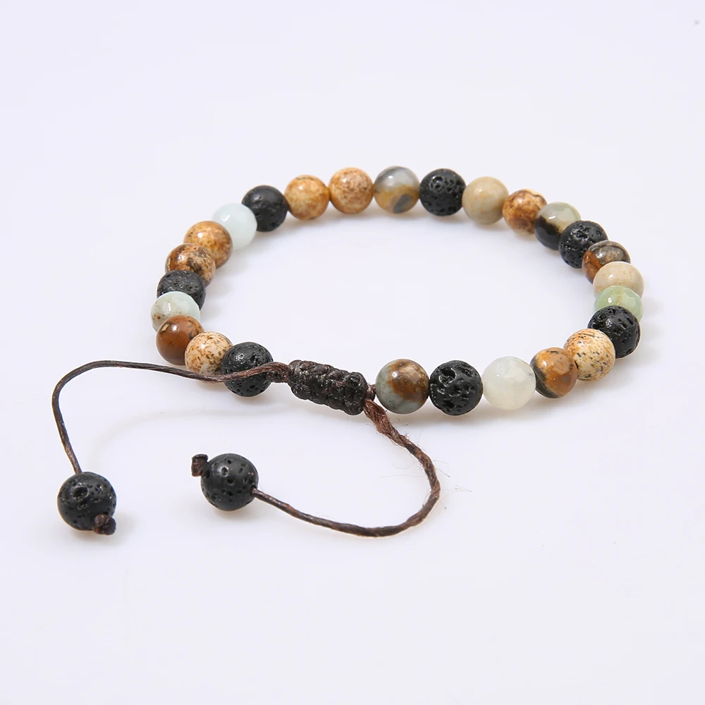 

Rttooas Natural Five-colored Stone Beaded Bracelets For Women Handmade Weave Adjustable Bracelet Simple Fashion Female Jewelry