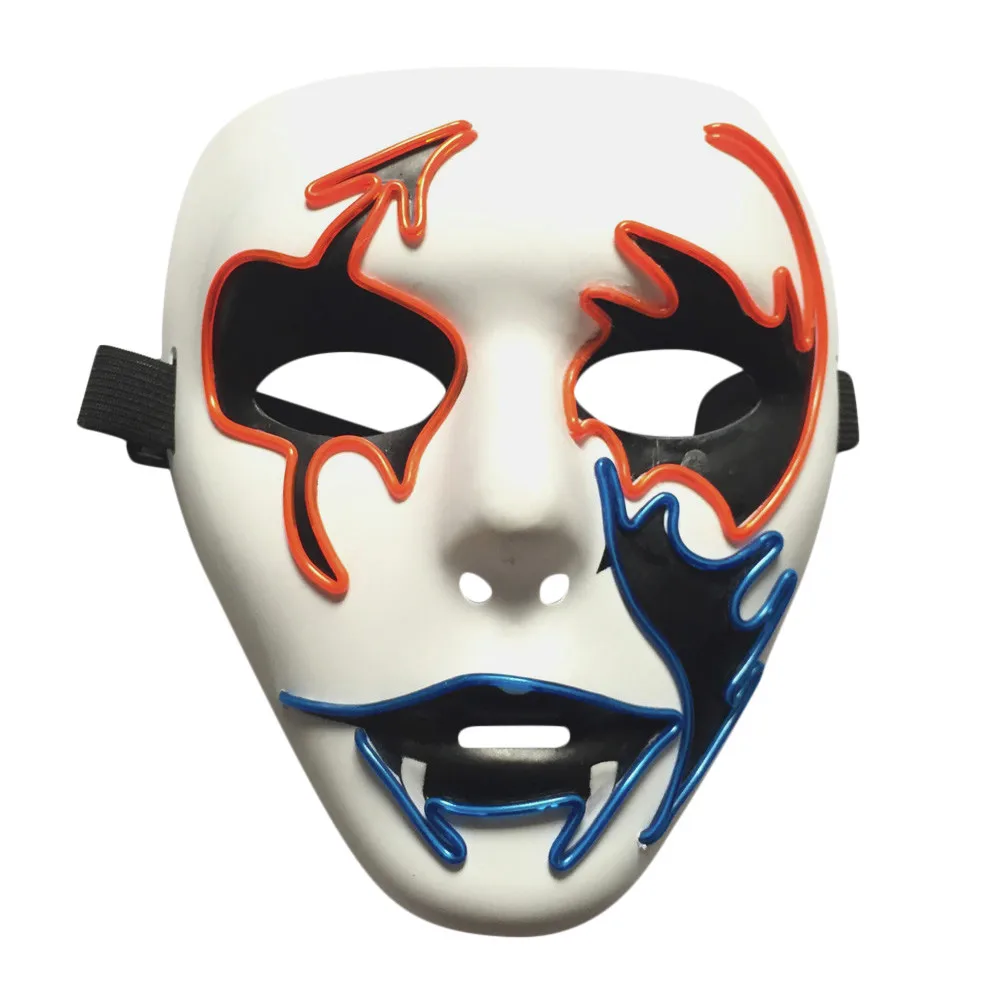 Страшная маска косплей светодиодный светильник для костюма Хэллоуина фестиваля