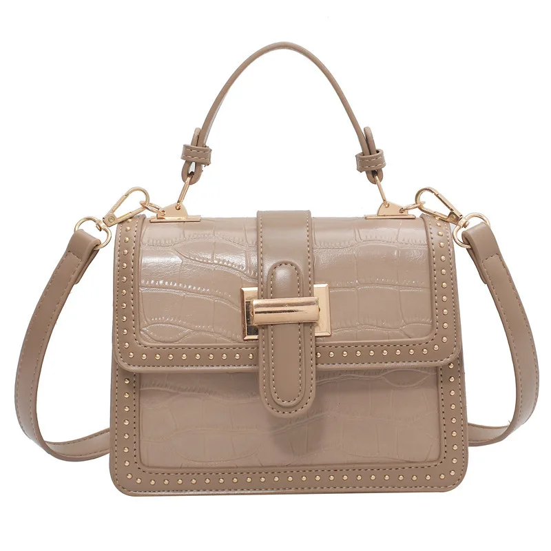 

2021 New Arrivals Women's Shoulder Bag For Female PU Leather Stone Pattern Solid Color Design High Quality Trend Women Daily Bag