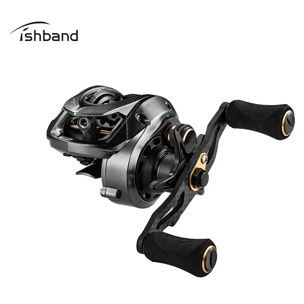 

FISHBAND GH100 7.2:1 Speed Ratio Right Left Hand Baitcasting Carbon Rocker Arm Fishing Reel GH100 Shallow Spool Fishing Wheel